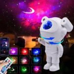KIN Galaxy Night Light Astronaut Space Star Projector Adjustable Head Night Lamp (22 cm, White)