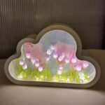 KIN Hand Craft DIY Tulips Mirror Night Light Lamp for Room Decor.