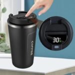 Kin Travel Coffee  Vacuum Insulated Thermo Cup Mug with Temperature Sensor Lid (450 ml).